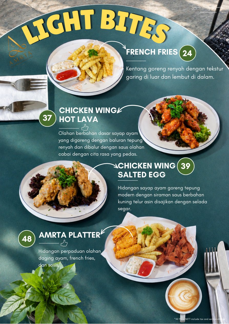 AMRTA Menu - Light Bites