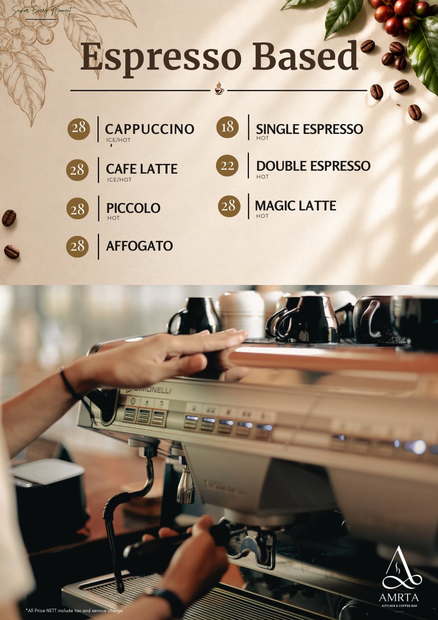 AMRTA Menu - Espresso Based