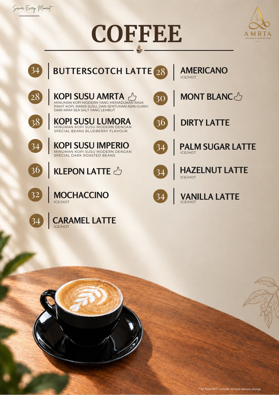 AMRTA Menu - Coffee